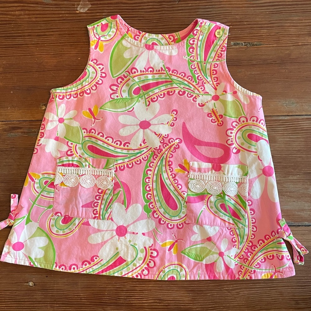 White Tag Lilly Baby Shift Dress - Lilly Pulitzer Daisy Paisley Sz 18-24 months